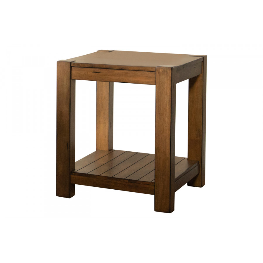 Coaster - Rectangular End Table With Lower Shelf in Rustic Brown