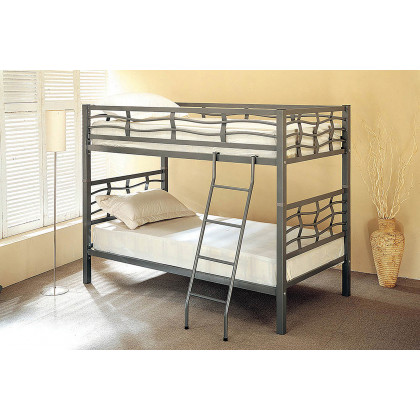 Coaster - Fairfax Twin Over Twin Bunk Bed With Ladder Light in Gunmetal