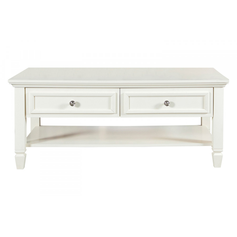 Coaster - Rectangular 2-Drawer Coffee Table in Buttermilk