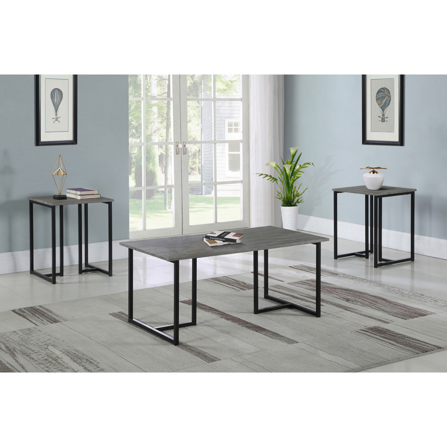 Coaster - Hartsook 3-Piece Occasional Set in Weathered Gray/Black