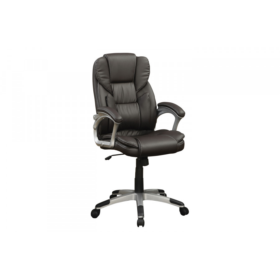 Coaster - Adjustable Height Office Chair in Dark Brown/Silver