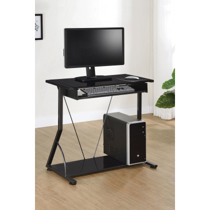 Coaster - Alastair Computer Desk With Keyboard Tray in Black