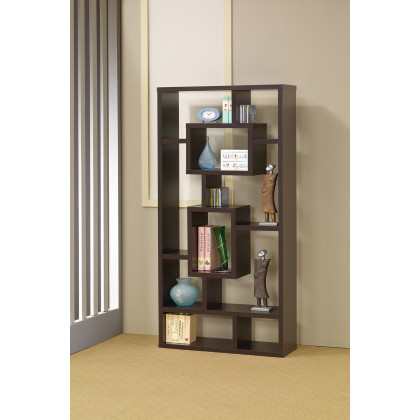 Coaster Howie 10-Shelf Bookcase - Cappuccino