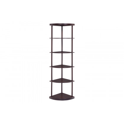 Coaster - 5-Shelf Corner Bookshelf in Cappuccino