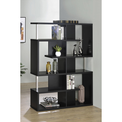 Coaster Hoover 5-Tier Bookcase - Black/Chrome