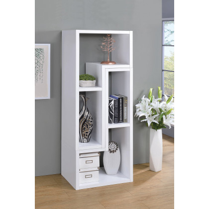 Coaster Velma Convertible TV Console And Bookcase - White