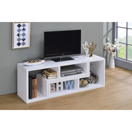 Coaster Velma Convertible TV Console And Bookcase - White