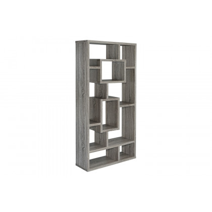 Coaster Howie 10-Shelf Bookcase - Weathered Gray