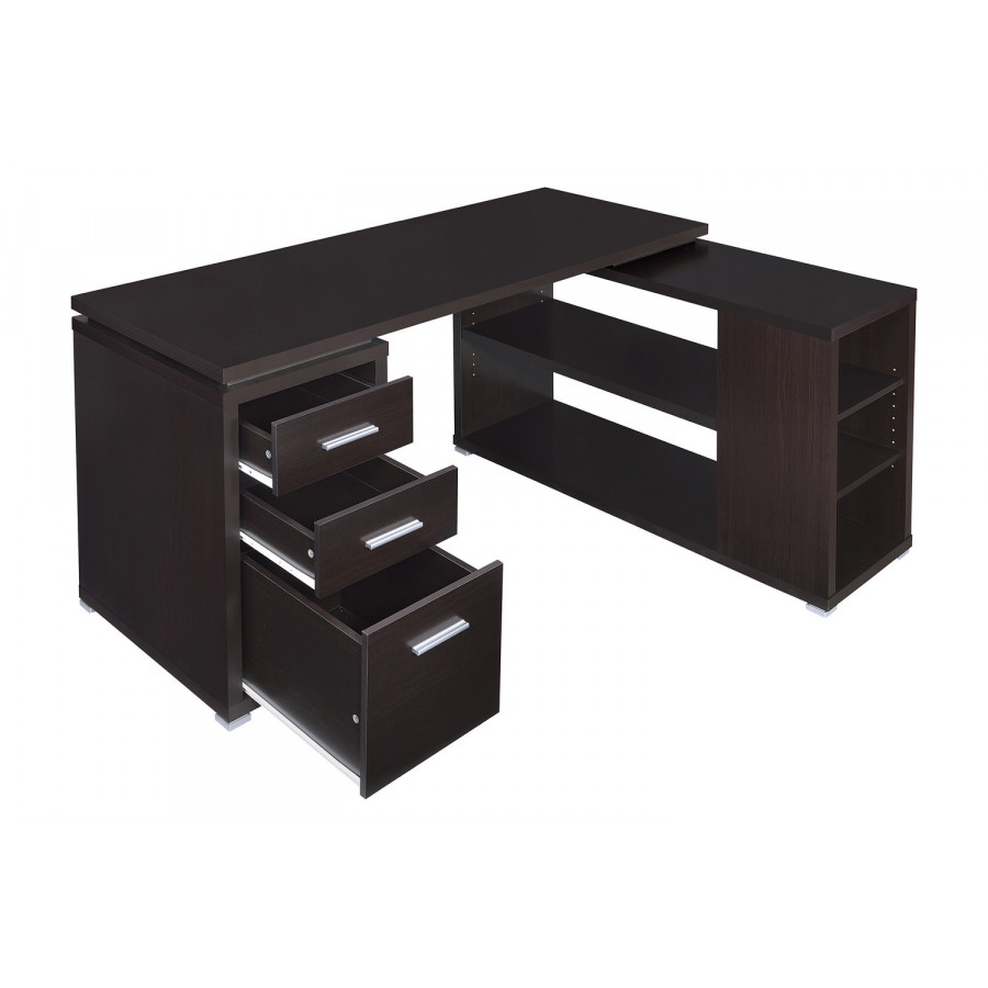Coaster Yvette L-Shape Office Desk - Cappuccino