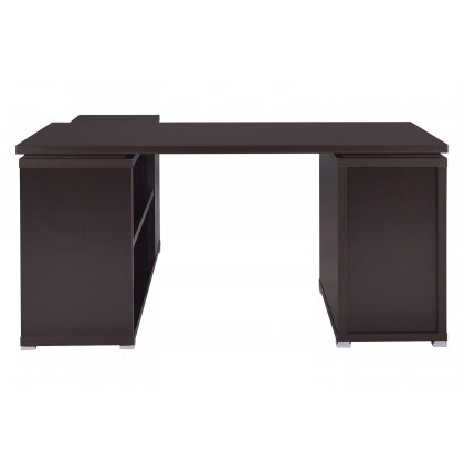 Coaster Yvette L-Shape Office Desk - Cappuccino
