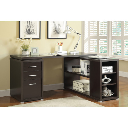 Coaster Yvette L-Shape Office Desk - Cappuccino
