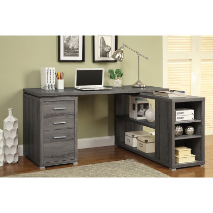 Coaster Yvette L-Shape Office Desk - Weathered Gray