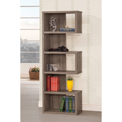 Coaster Joey 5-Tier Bookcase - Weathered Gray