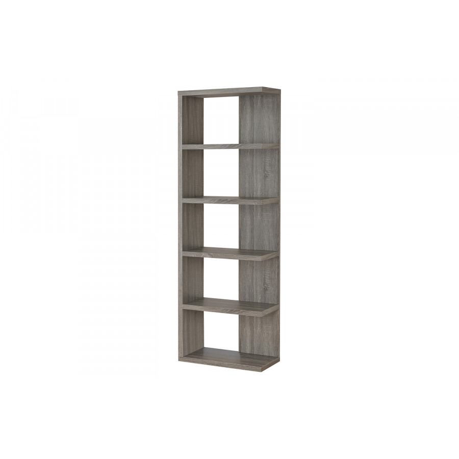 Coaster - 5-Tier Bookcase in Weathered Gray