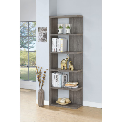 Coaster - 5-Tier Bookcase in Weathered Gray