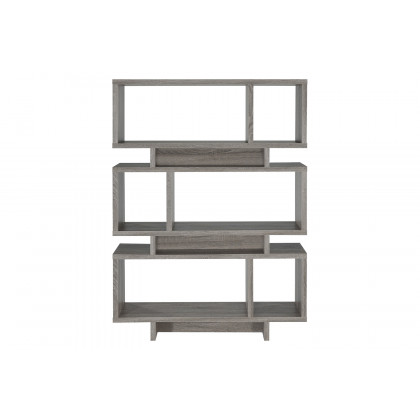 Coaster - Reid 3-Tier Geometric Bookcase in Weathered Gray