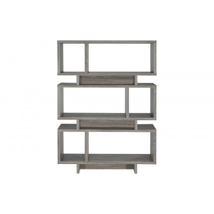 Coaster - Reid 3-Tier Geometric Bookcase in Weathered Gray