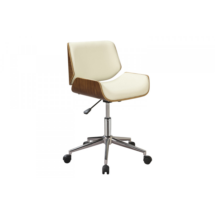Coaster Adjustable Height Office Chair 800613 - Ecru/Chrome