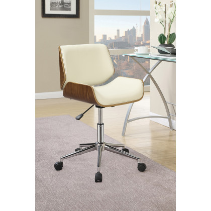 Coaster Adjustable Height Office Chair 800613 - Ecru/Chrome