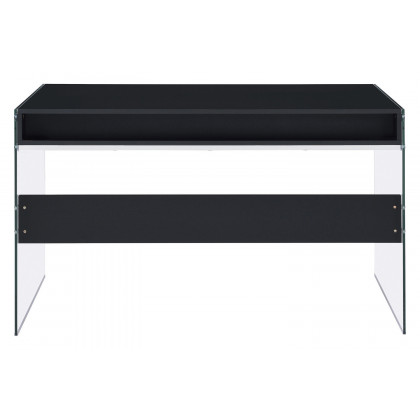 Coaster Dobrev 2-Drawer Writing Desk - Glossy Black/Clear