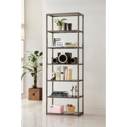 Coaster - Kate 6-Shelf Bookcase in Black Nickel