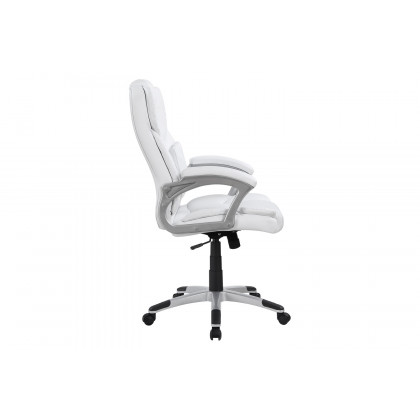 Coaster - Adjustable Height Office Chair 801140 in White/Silver