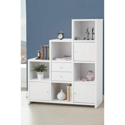 Coaster Spencer Bookcase with Cube Storage Compartments - White
