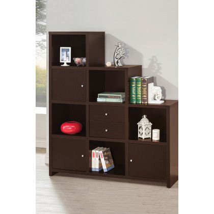 Coaster Spencer Bookcase with Cube Storage Compartments - Cappuccino