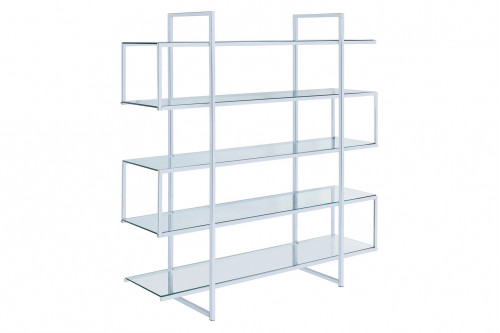 Coaster™ 5-Shelf Bookcase - Chrome/Clear