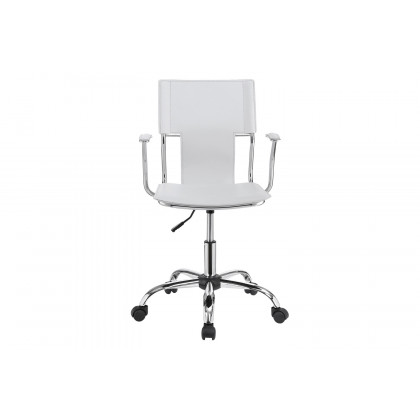 Coaster - Adjustable Height Office Chair 801363 in White/Chrome