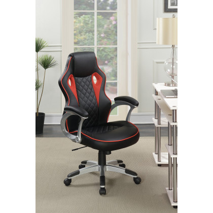 Coaster - Upholstered Office Chair in Black/Red