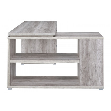 Coaster Yvette L-Shape Office Desk - Gray Driftwood