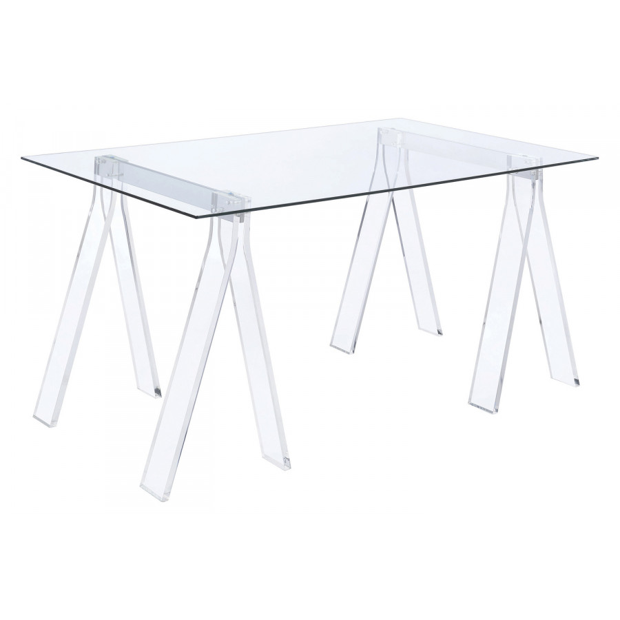 Coaster - Amaturo Writing Desk With Glass Top in Clear