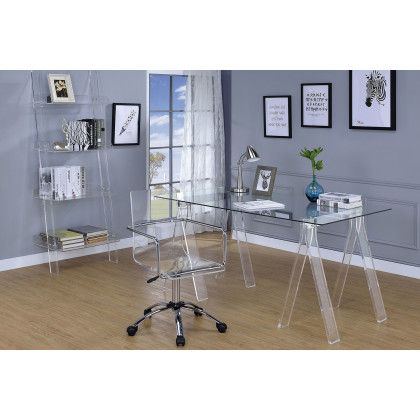Coaster - Amaturo Writing Desk With Glass Top in Clear