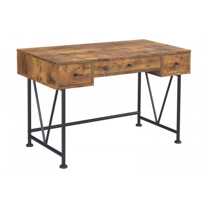 Coaster - Analiese 2-Piece 3-Drawer Writing Desk Set in Antique Nutmeg/Black