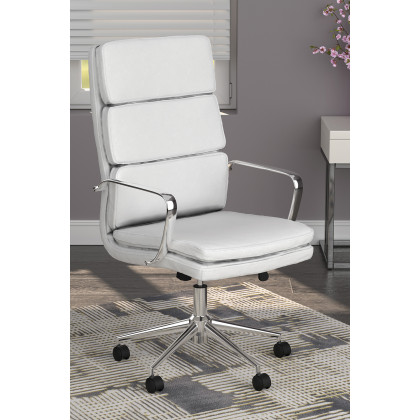Coaster High Back Upholstered Office Chair - White