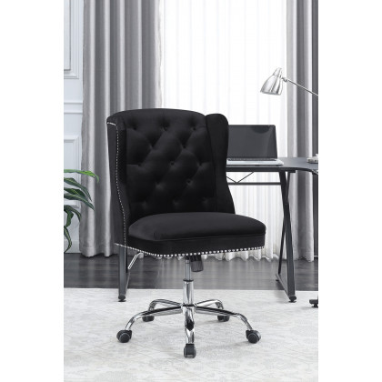 Coaster - Upholstered Tufted Office Chair in Black/Chrome