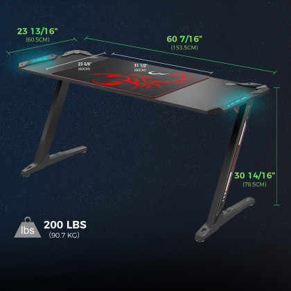 Coaster - Brocton Metal Z-Shaped Gaming Desk in Black