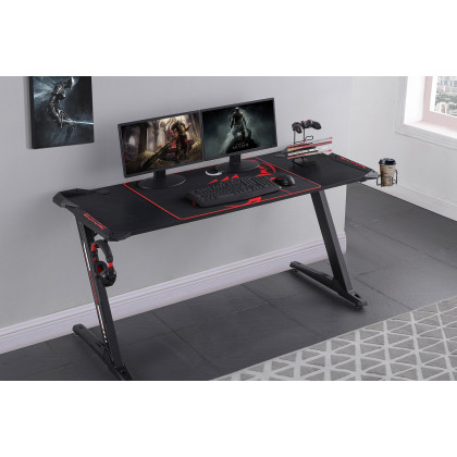 Coaster - Brocton Metal Z-Shaped Gaming Desk in Black