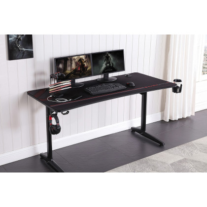 Coaster - Tarnov Rectangular Metal Gaming Desk With Usb Ports in Black