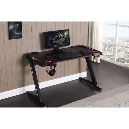 Coaster - Ardsley Z-Framed Gaming Desk With Led Lighting in Black