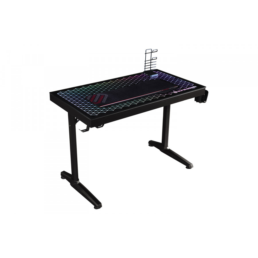Coaster - Avoca Tempered Glass Top Gaming Desk in Black