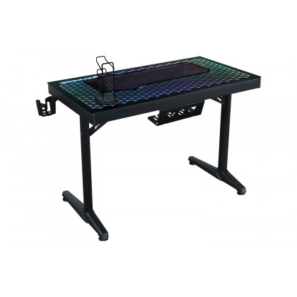 Coaster - Avoca Tempered Glass Top Gaming Desk in Black