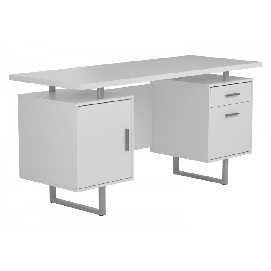 Coaster Lawtey Floating Top Office Desk - White Gloss
