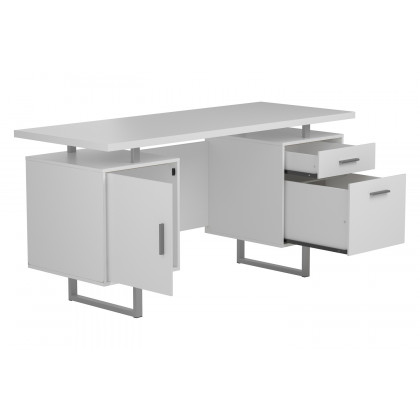 Coaster Lawtey Floating Top Office Desk - White Gloss
