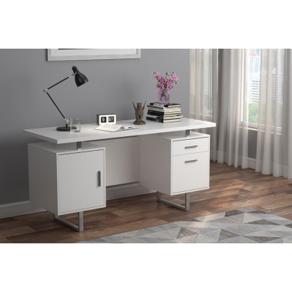 Coaster Lawtey Floating Top Office Desk - White Gloss