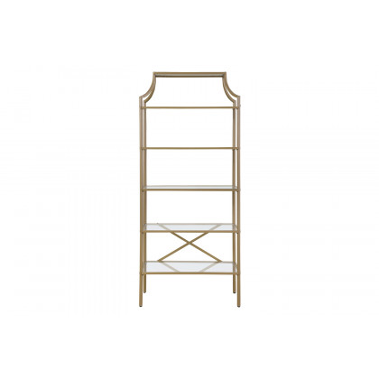 Coaster - 5-Tier Tempered Glass Shelves Bookcase in Matte Gold
