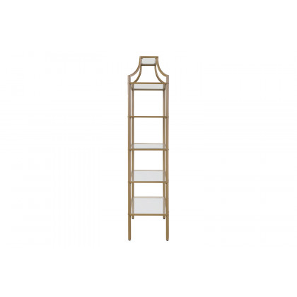 Coaster - 5-Tier Tempered Glass Shelves Bookcase in Matte Gold