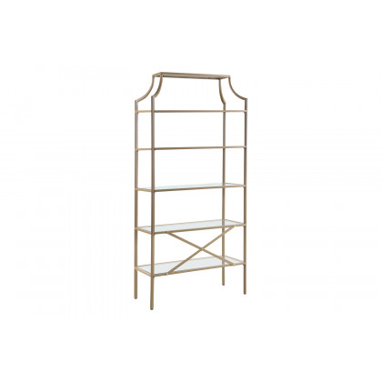 Coaster - 5-Tier Tempered Glass Shelves Bookcase in Matte Gold