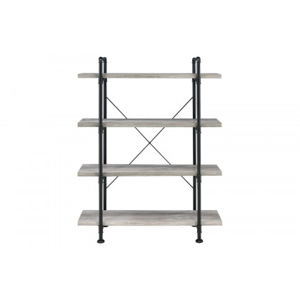 Coaster - Delray 4-Tier Open Shelving Bookcase in Gray Driftwood/Black